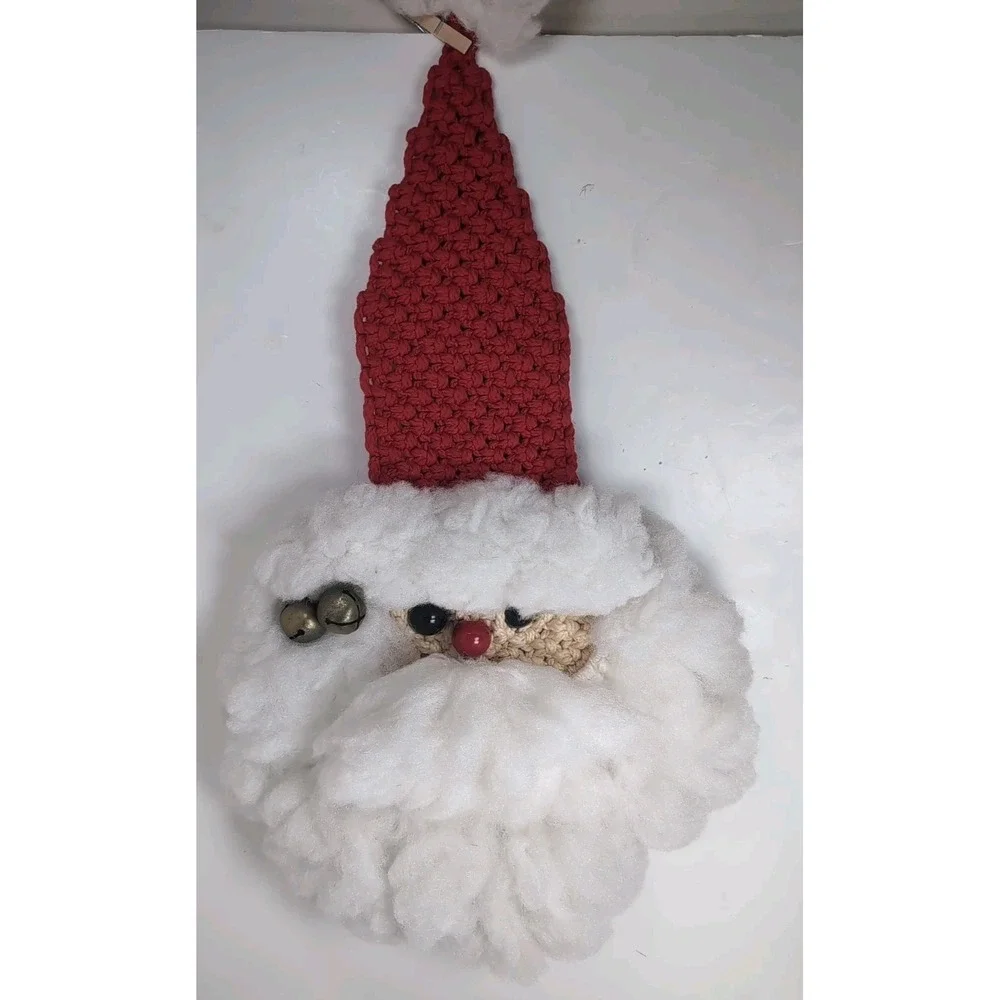 Christmas Santa Macrame Vintage Wall Hanging 29.5